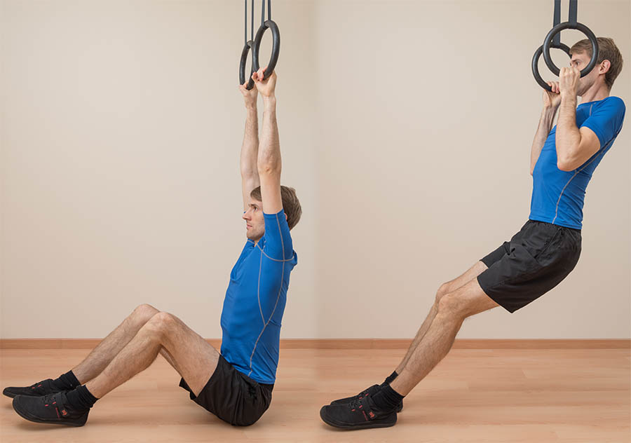 To make chin-ups easier, let your feet rest on the ground